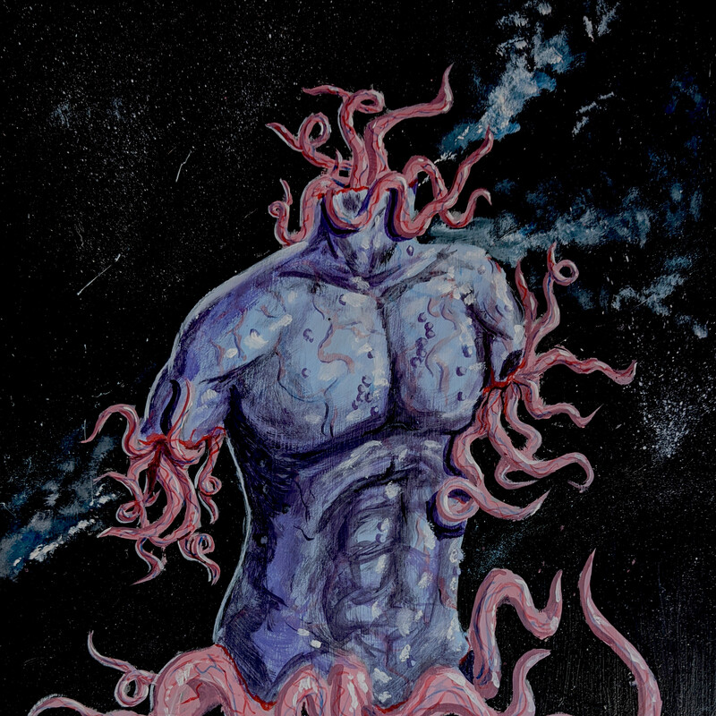 Perfect Host. Acrylics on wood panel. 2022.